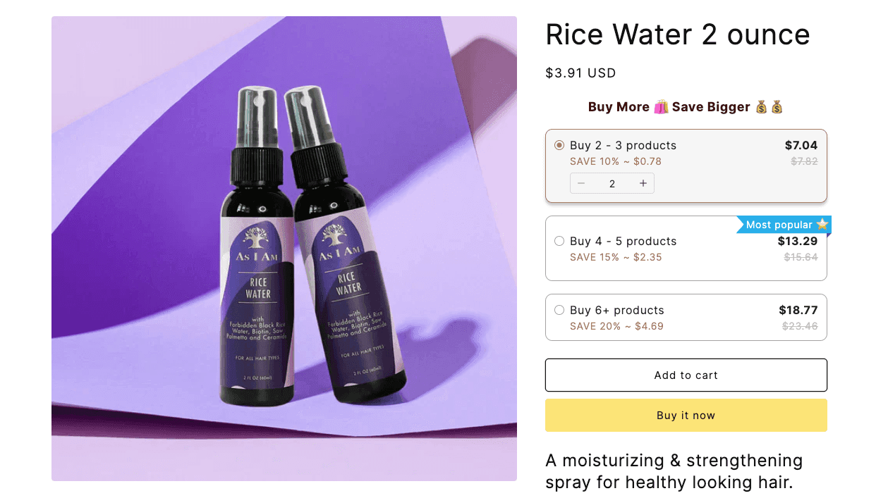 BiDeal Quantity Breaks Product Page