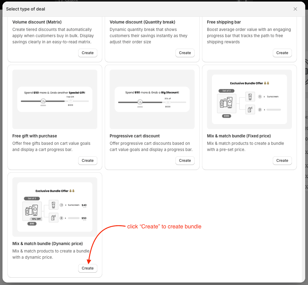 create mix-match bundle dynamic price popup