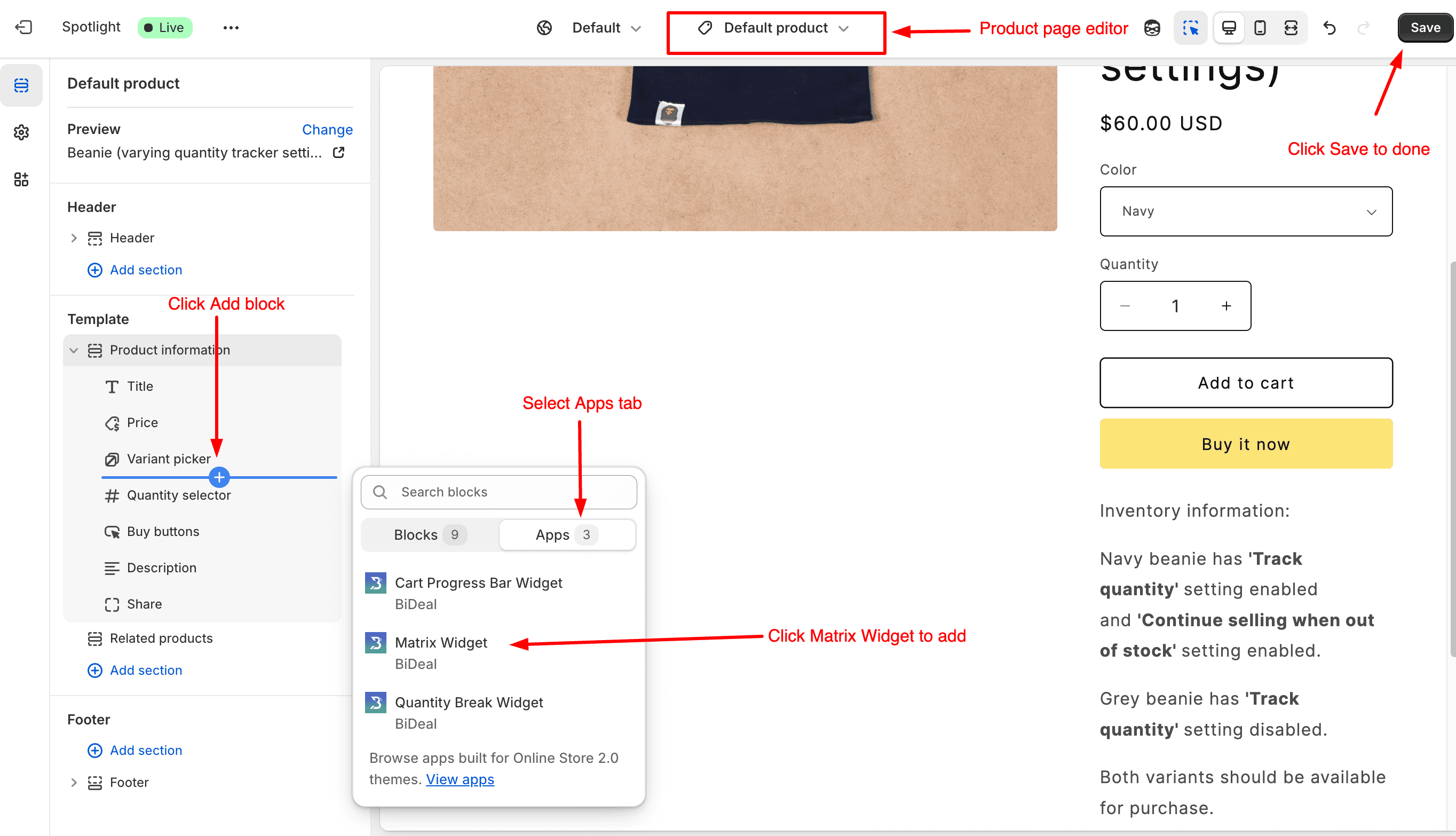 add matrix widget in editor
