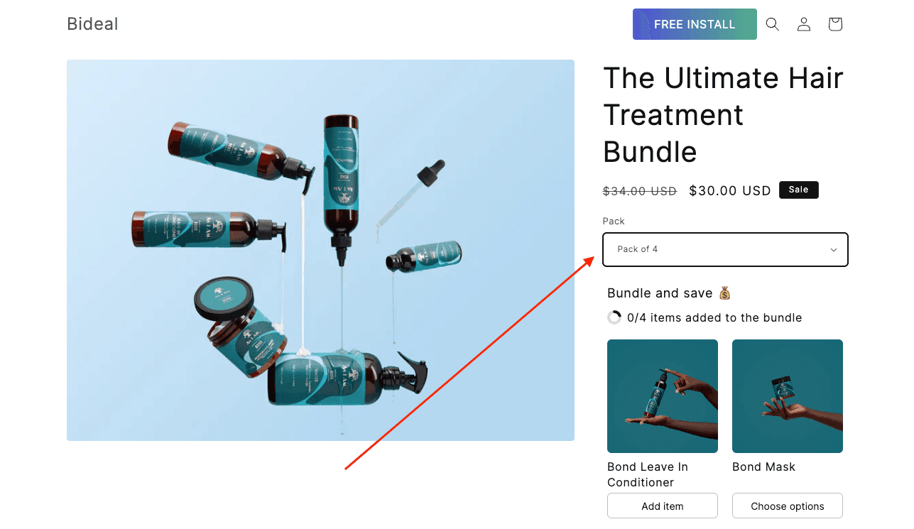 storefront multiple sizes bundle