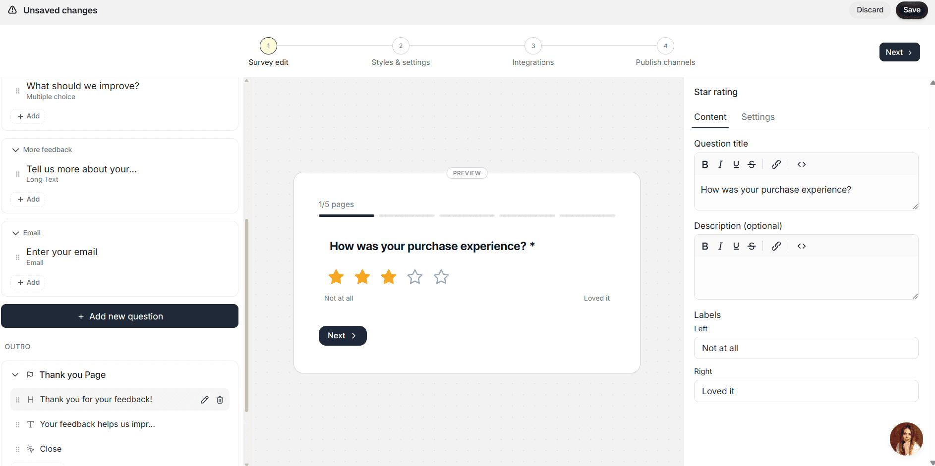 Edit survey questions in Apricot