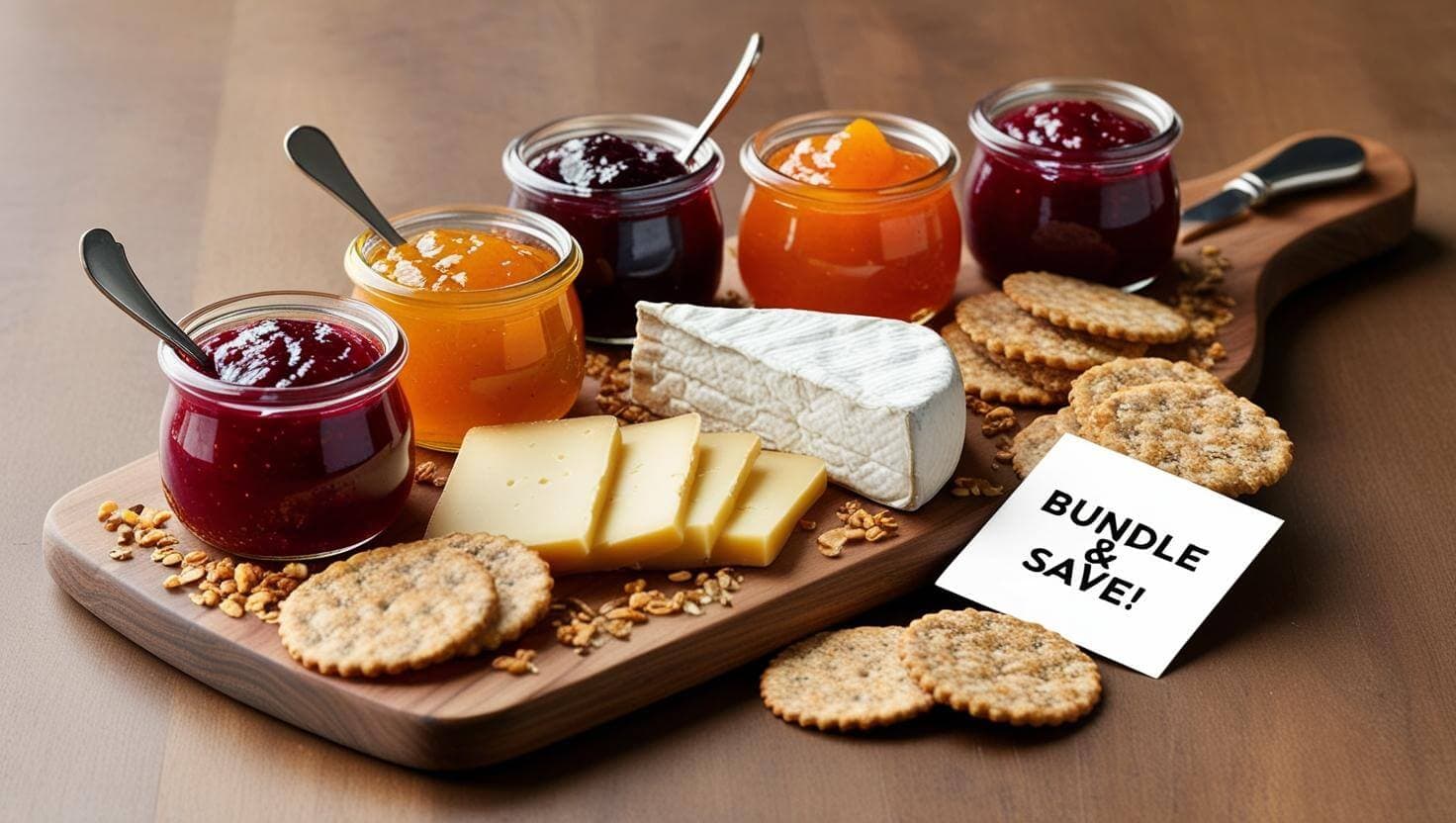 Attractive a Cheeseboard with Jams Crackers Cheese with Bundle & Save